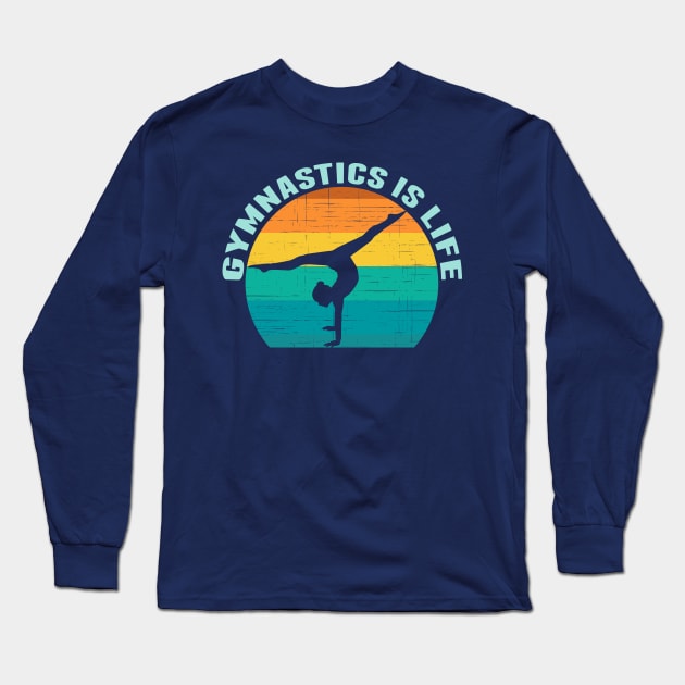 Cute Gymnastics is Life Beach Sunset Long Sleeve T-Shirt by epiclovedesigns